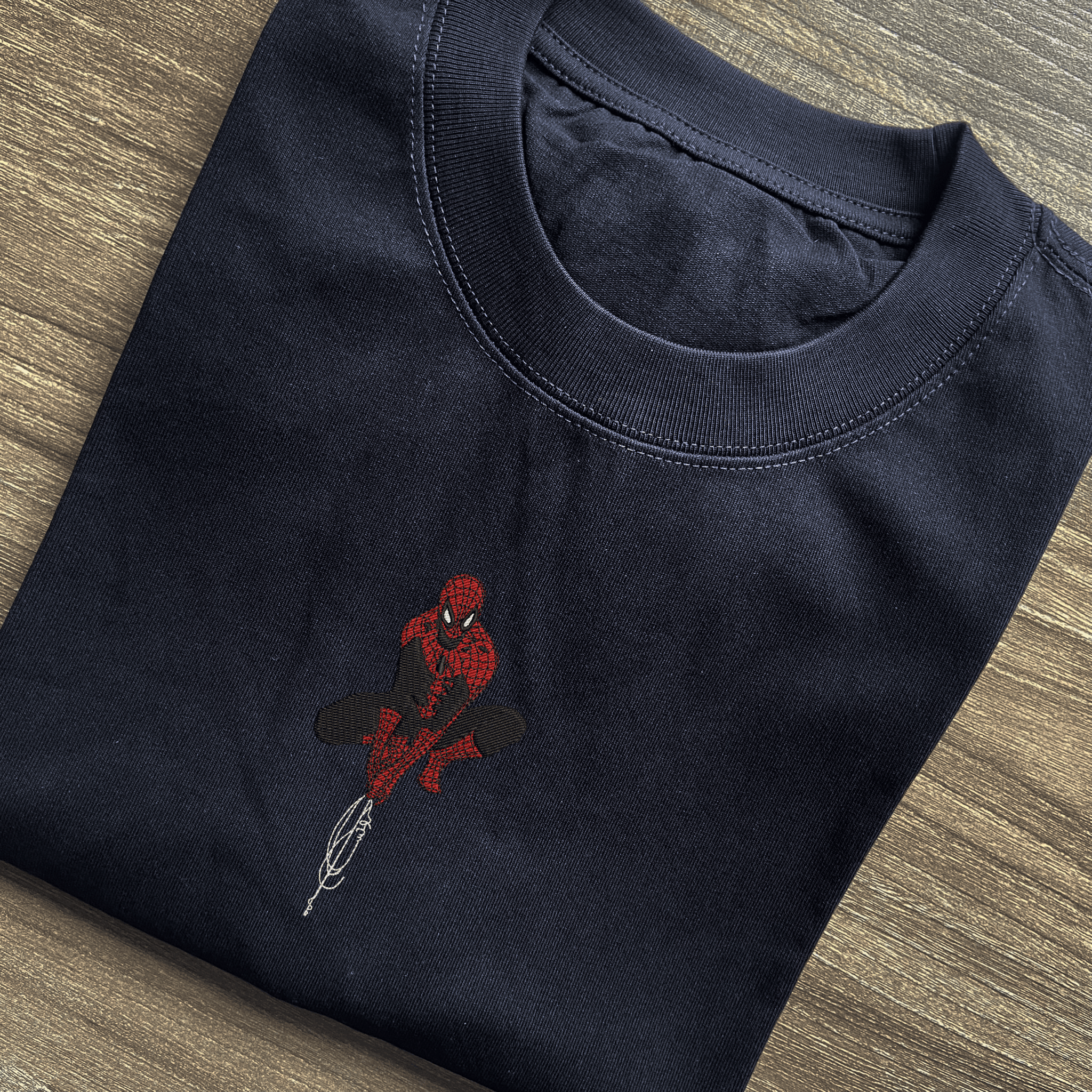 Simple Spider-Man Embroidered T-Shirt