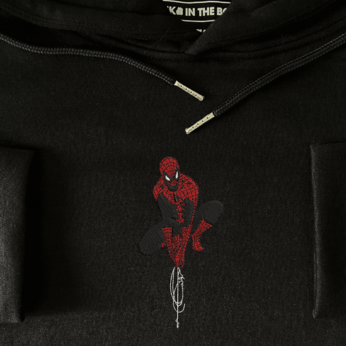 Simple Spider-Man Embroidered Hoodie