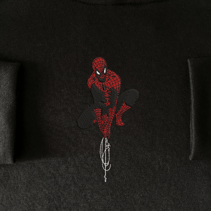 Simple Spider-Man Embroidered Crewneck Sweatshirt