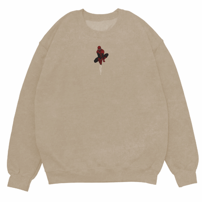 Simple Spider-Man Embroidered Crewneck Sweatshirt
